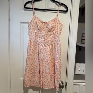 Tinseltown Pink and Cream Floral Dress